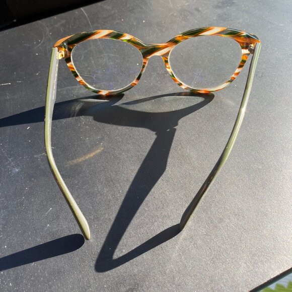 PRADA tortoiseshell Eyeglasses with Olive Green Frames and Case - Picture 5 of 7